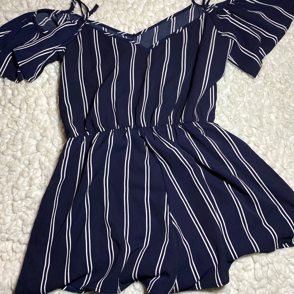 RAINBOW romper off shoulder dress